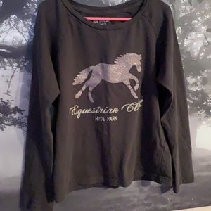 Glittery Horse long sleeve tee s/p 6-7